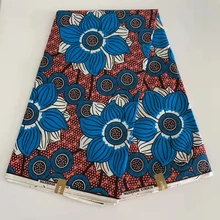 6 ярдов Цветок восковый узор принты Анкара ткань, Африканский Воск Печать Ткань оптом Анкара африканская ткань