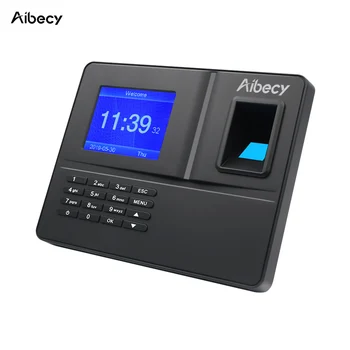 

Aibecy Intelligent Biometric Fingerprint Time Attendance Machine with 3.2 Inch TFT Display Screen Battery Time Clock