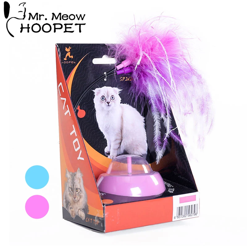 

Hoopet Cat Toy Electric Rotating Colorful Feather Toys Plastic Funny Pet Interactive Training For Cats Supply
