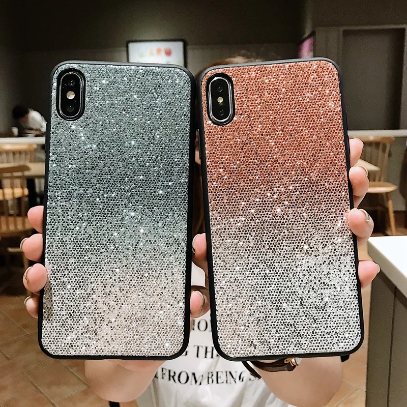 

Bling Glitter Gradient Sequins Soft Silicone TPU Phone Case Cover For iPhone XS Max XR 7 8 Plus 6 6s 7 8 X 10 8Plus Coque Capa