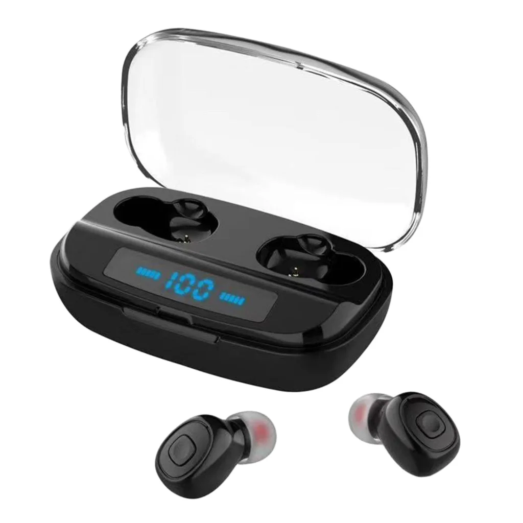 TWS Беспроводной V5.0 Bluetooth наушники стерео бас Беспроводной наушники с 3000 мАч зарядным устройством двойной микрофон громкой связи Bluetooth наушники
