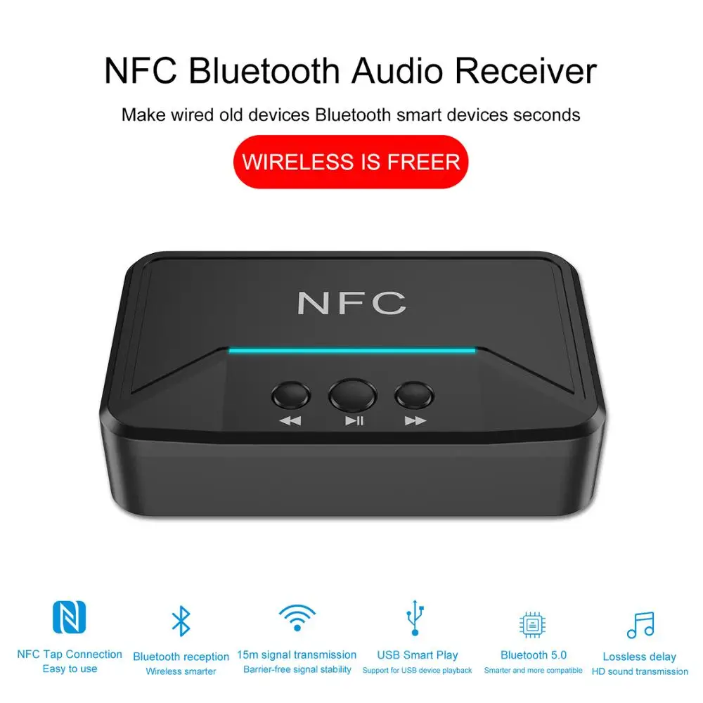 VAORLO-NFC-5-0-Bluetooth-Receiver-A2DP-AUX-3-5mm-RCA-Jack-USB-Smart-Playback-Stereo