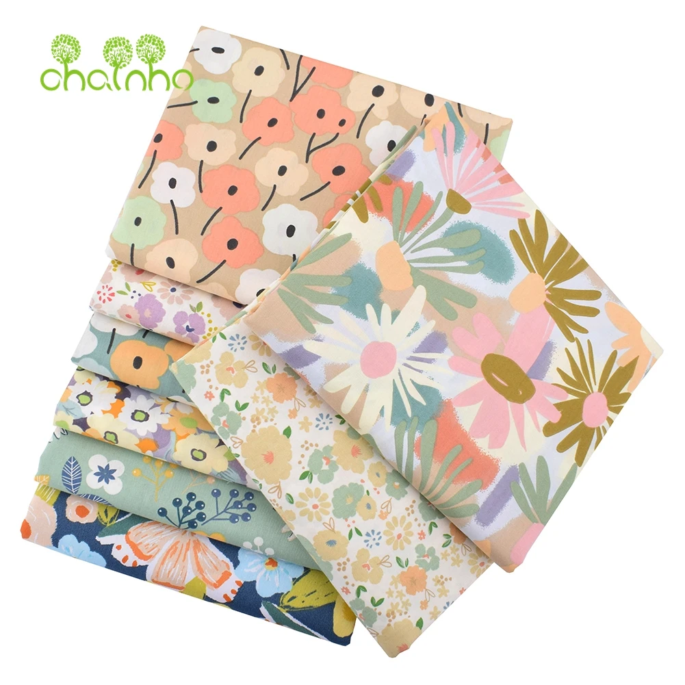 Printed Twill Cotton Fabric,Cream Color Series,Patchwork Clothes For DIY Sewing Quilting Baby & Children's Bedclothes Material