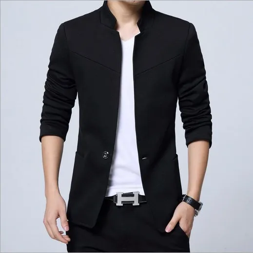 Chaqueta de cuello chino para hombre, chaqueta ajustada de talla grande, negro, Azul, Gris, rojo, 3XL, 4XL, 5XL