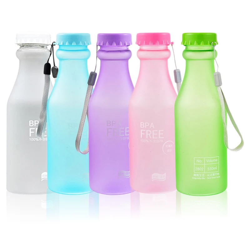 Небьющиеся яркие цвета, матовый герметичный пластиковый чайник 550 мл, портативная бутылка для воды для путешествий, йоги, бега, кемпинга, TSLM2