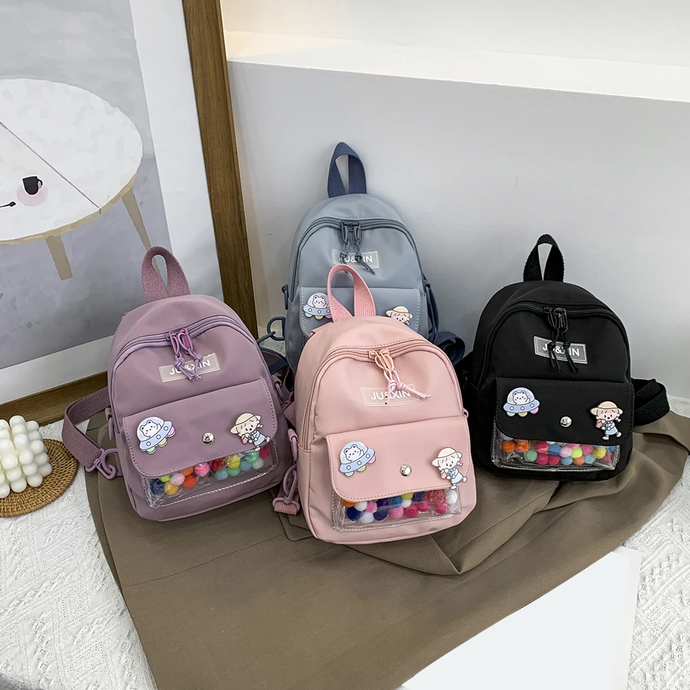 

Cute Cartoon Badge Design Backpack For Women 2021 Eco Friendly Canvas Small Backpack Girls School Bag Travel Rucksack mochila