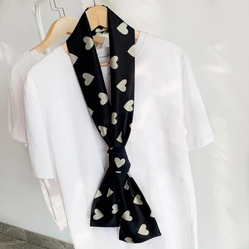 

140cm*14cm Long thin scarves women Versatile spring autumn decorative silk scarf headscarf