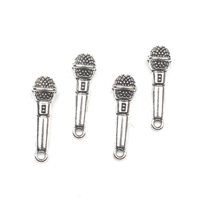 10 шт. модный тибетский серебряный кулон микрофон пианино твитер ожерелье ошейник