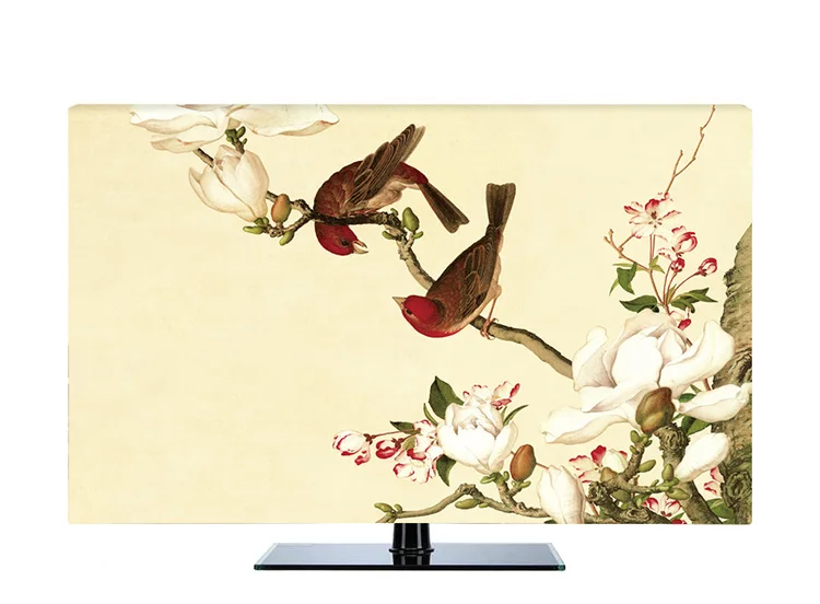 Изготовленный На Заказ 1"-80" 22 дюймов 75 дюймовый ЖК-экран tv PC крышка декоративный капюшон занавес Магнолия Цветок Птица водонепроницаемый многоцветный