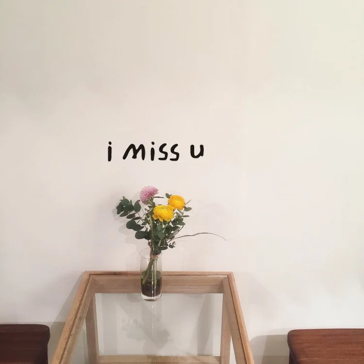Декоративная Настенная Наклейка с буквами i miss u украшение для дома спальни