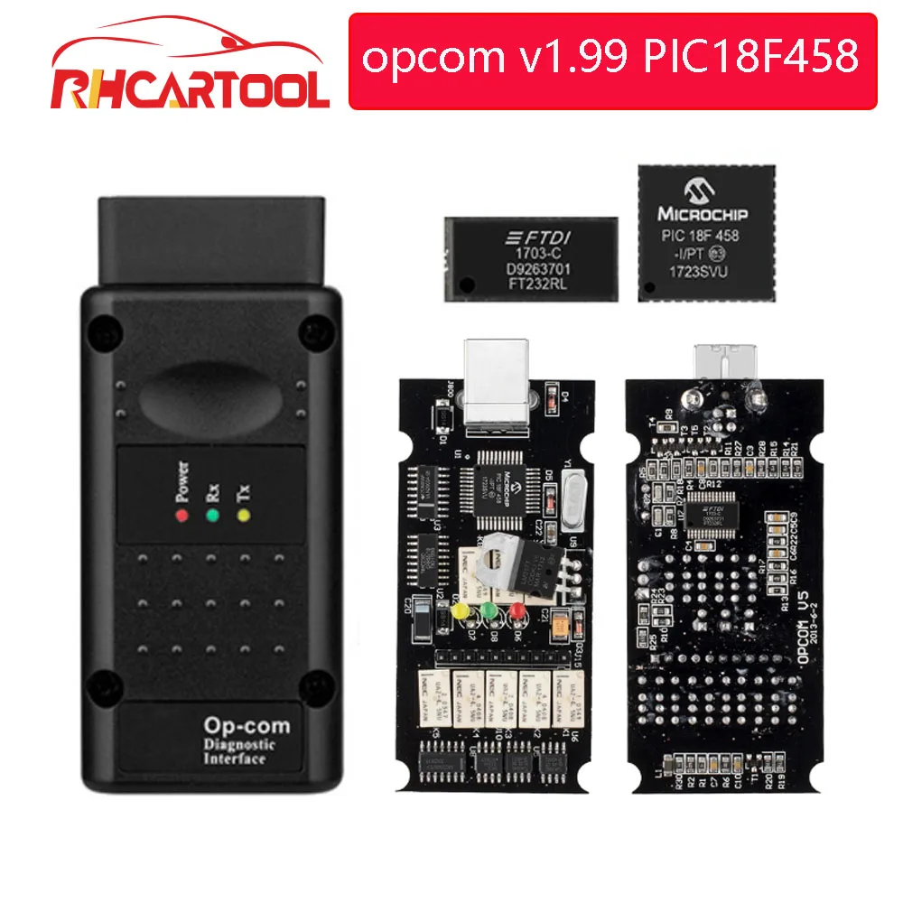 OP COM opcom V1.99 с реальным PIC18F458 FTDI FT232RL чип OBD2 диагностический инструмент OP-COM для Opel, opcom v1.78 70 может быть обновление вспышки - Цвет: OPCOM V1.99