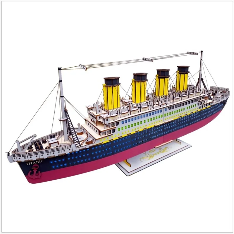 

Laser Cutting DIY Sailing Ship Toys 3D Wooden Puzzle Toy Assembly Model Wood Craft Kits Desk Decoration for Children Kids