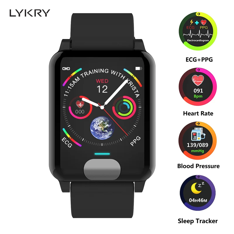 

LYKRY ECG Smart Band PPG Smart Bracelet Fitness Blood Pressure Heart Rate Monitor Calories Smart Watch Band For iphone xiaomi