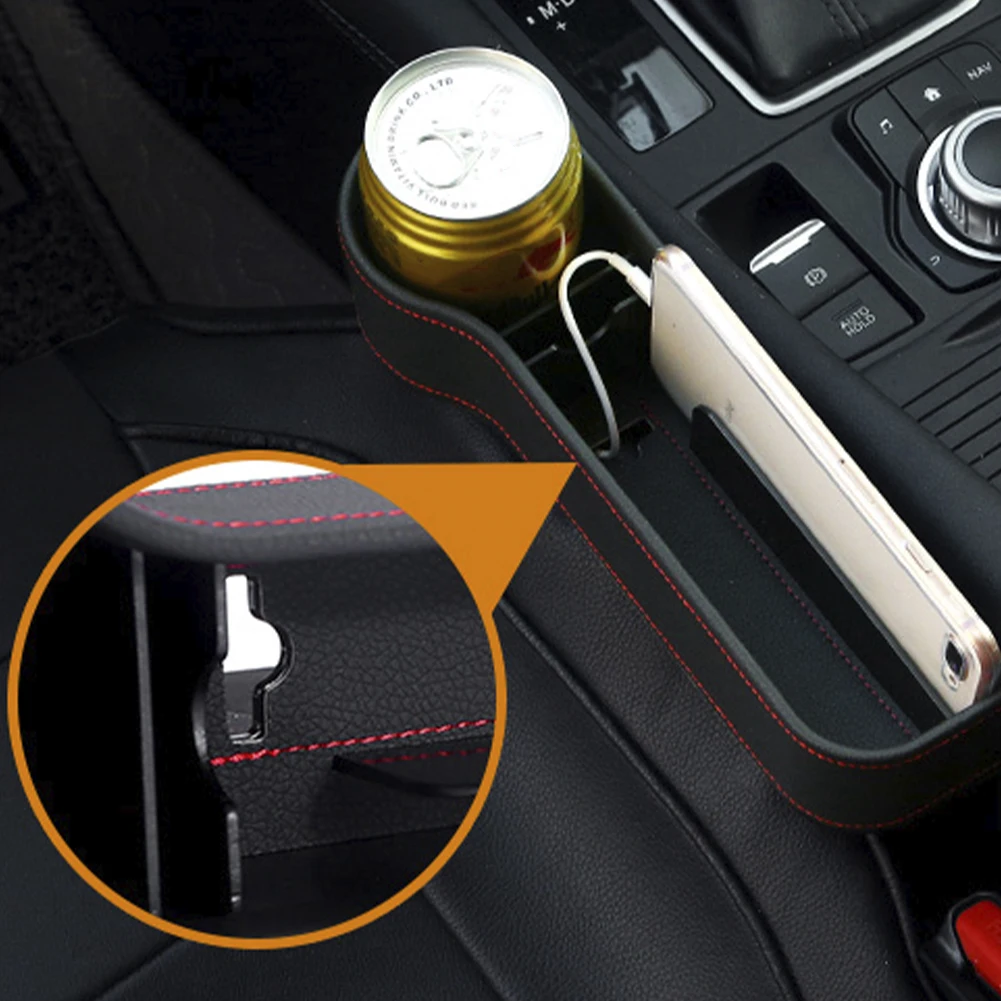 Car Seat Catcher Gap Filler Side and Caddy Pocket Organizer in Between Car Seat Catcher Drivers Seat Mr.Ho Console Side Pocket with Genuine Leather Edge Extra Storage Space in Car 
