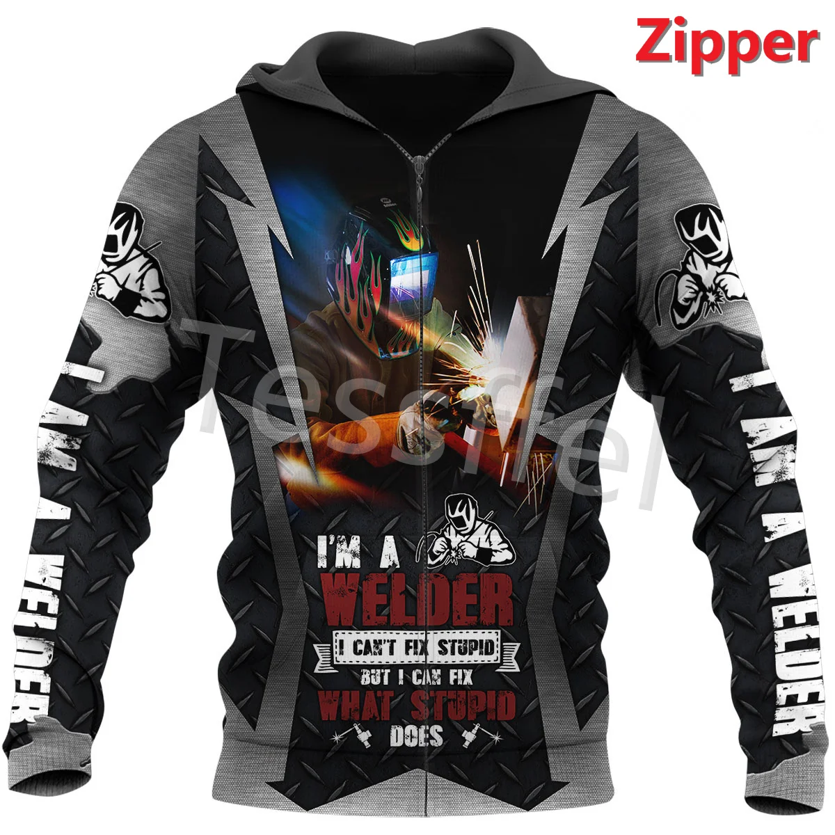 Tessffel Welder Worker Profession 3D Printed NewFashion Men's Sweatshirt Harajuku Zipper Hoodie Casual Unisex Jacket Style-10