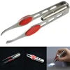Makeup Professional Eyelash Tweezers Stainless Steel Handy LED Light Make Up Eyelash Eyebrow Hair Removal Tweezer 5