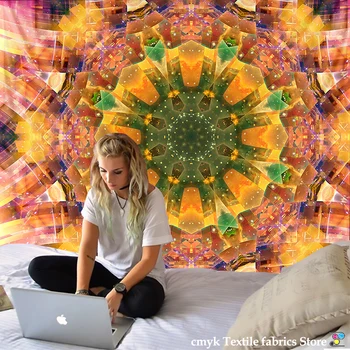 

Indian Mandala Tapestry Wall Hanging Multifunctional Tapestry Boho Printed Bedspread Cover Yoga Mat Blanket Picnic cloth