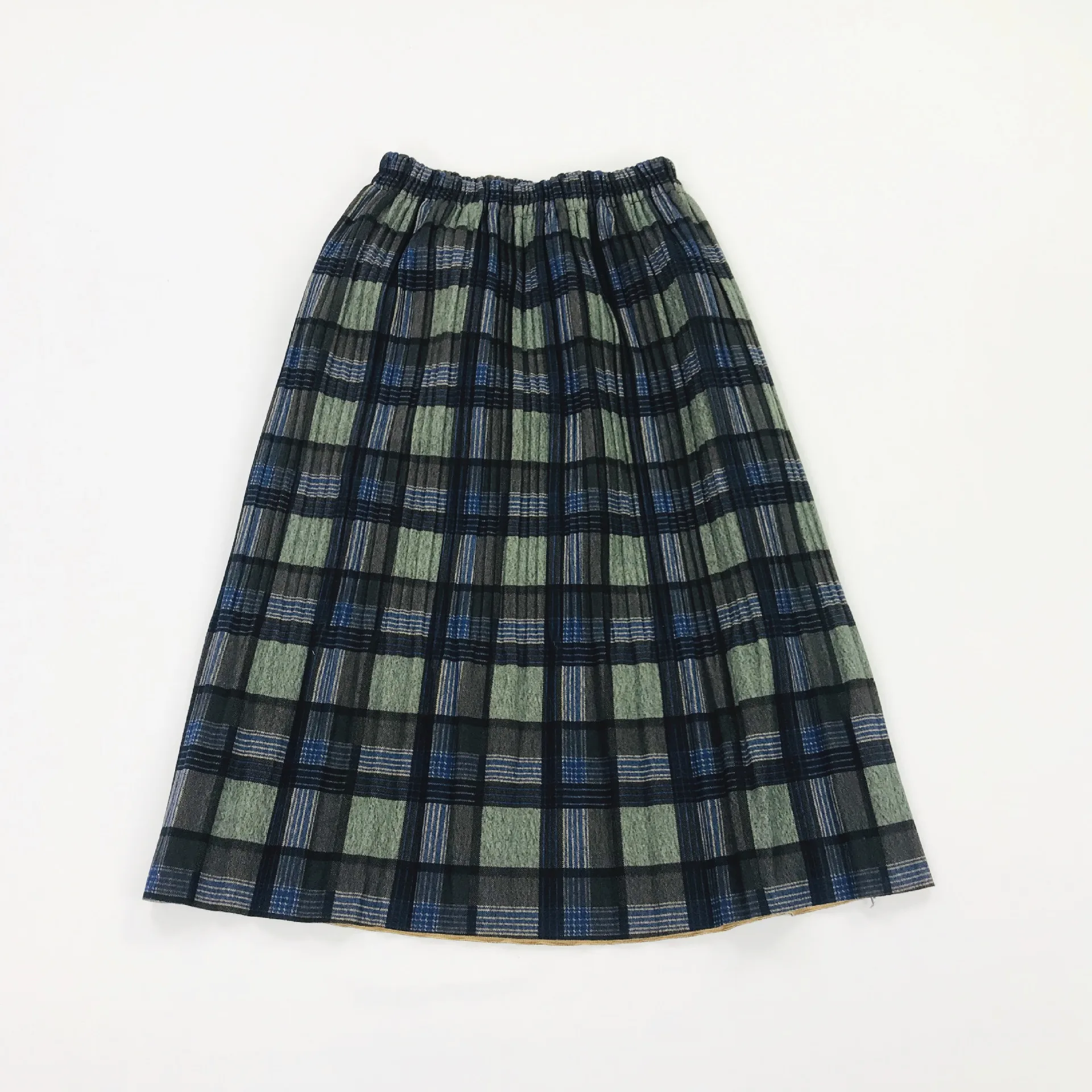 Vintage New Women Thick Warm Autumn Winter Harajuku Plaid Retro Skirt Female Cute Japanese Girls Kawaii Skirts Calf-length