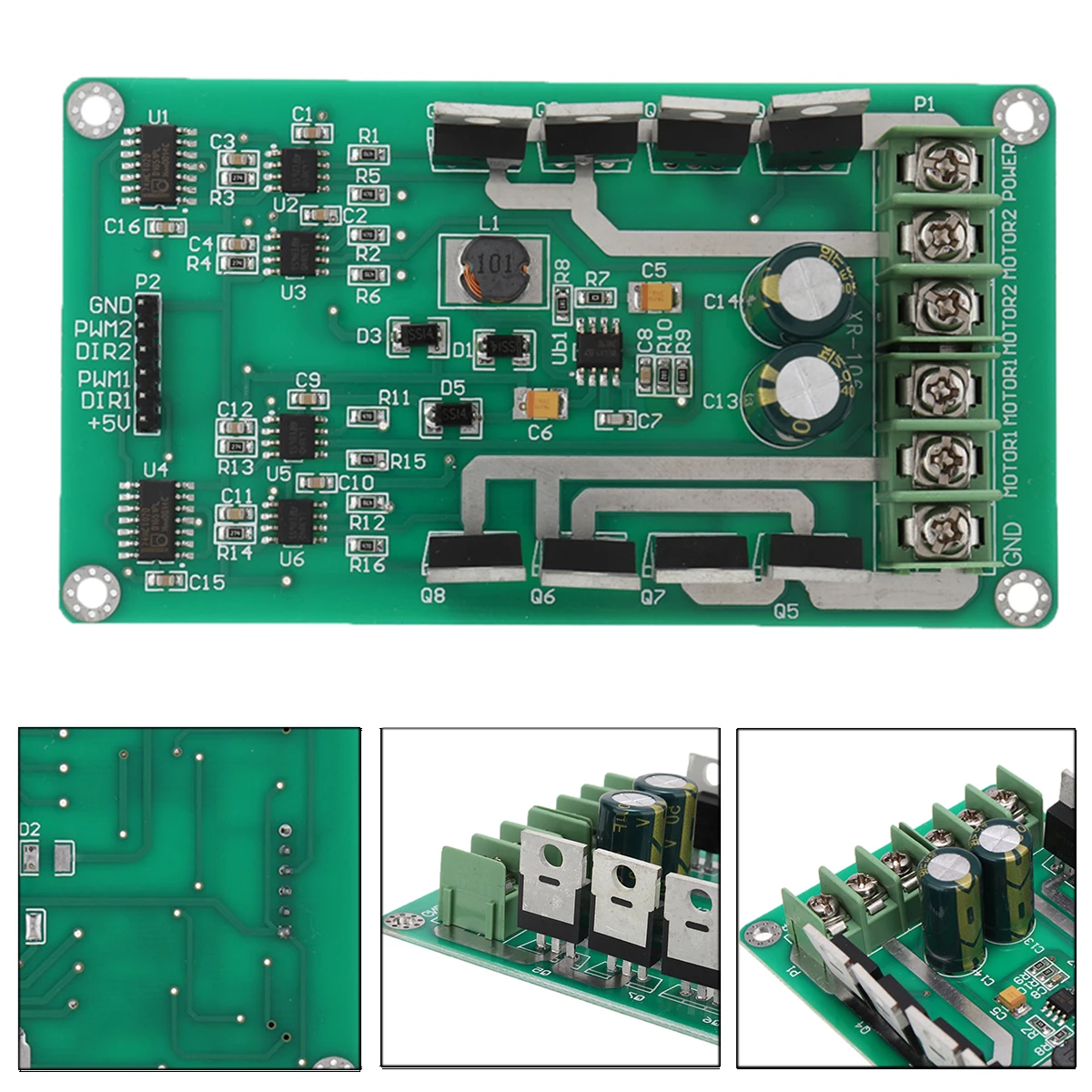  New Arrival 1pc Dual Motor Driver Module Board H-bridge DC MOSFET IRF3205 3-36V 15A Peak 30A Replac
