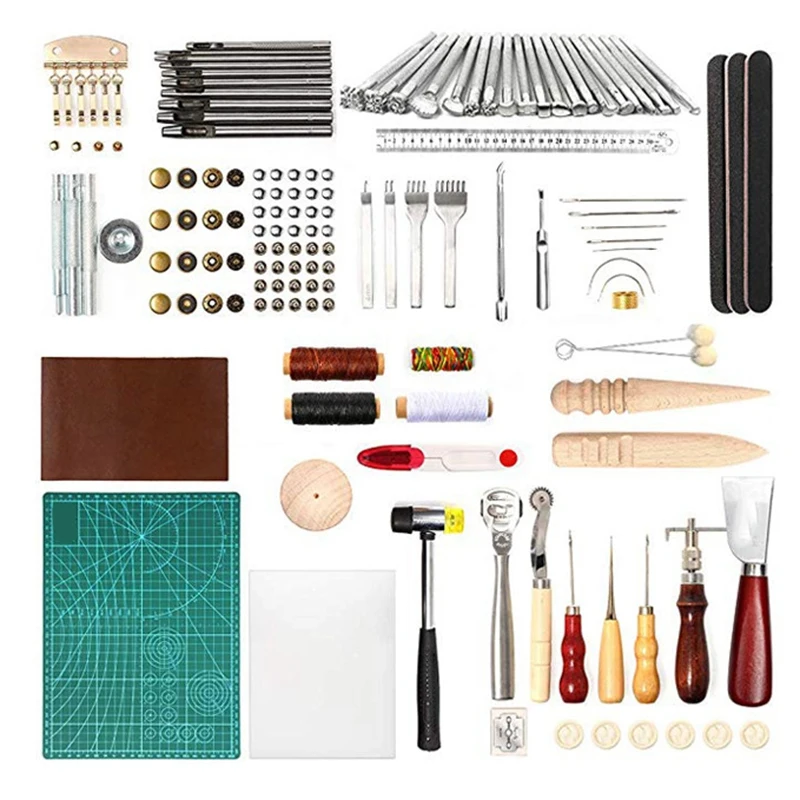 

Leather Craft Sewing Punch Tool Kit Set Knife Engraving Work Sewing Tool Set