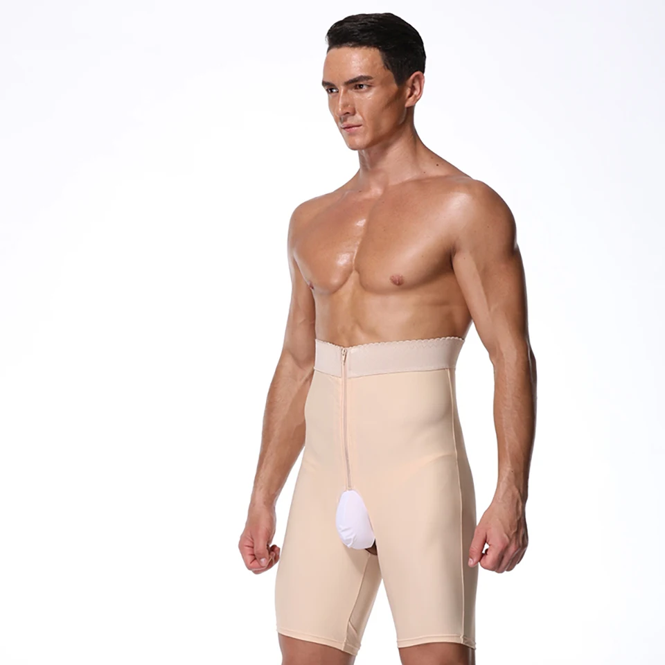 Clomplu Shapewear формирователь живота мужские трусики с высокой талией с контролем открытая молния в промежности нижнее белье для мужской большой размер 5XL