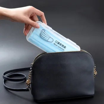 

1Pc Disposable Mask Storage Box Plastic Portable Dustproof Moisture-proof Mouth Face Cover Container Carry Case Storage Organize