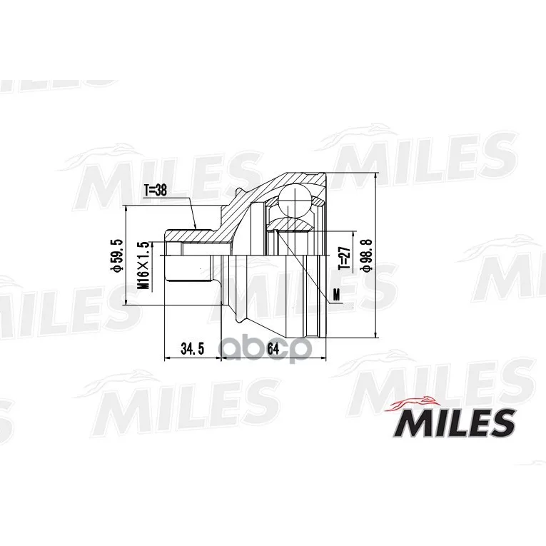 Шрус Audi A6 Iii/A8 Ii 2.0tdi-3.2fsi 04-11 Нар. Miles Ga20040 Miles арт. GA20040