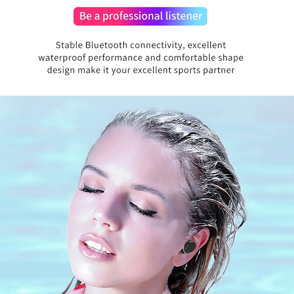 Headphones bluetooth hifi noise Earphone Sports Stereo In ear With Wireless Charging IPX5 Waterproof key version 
