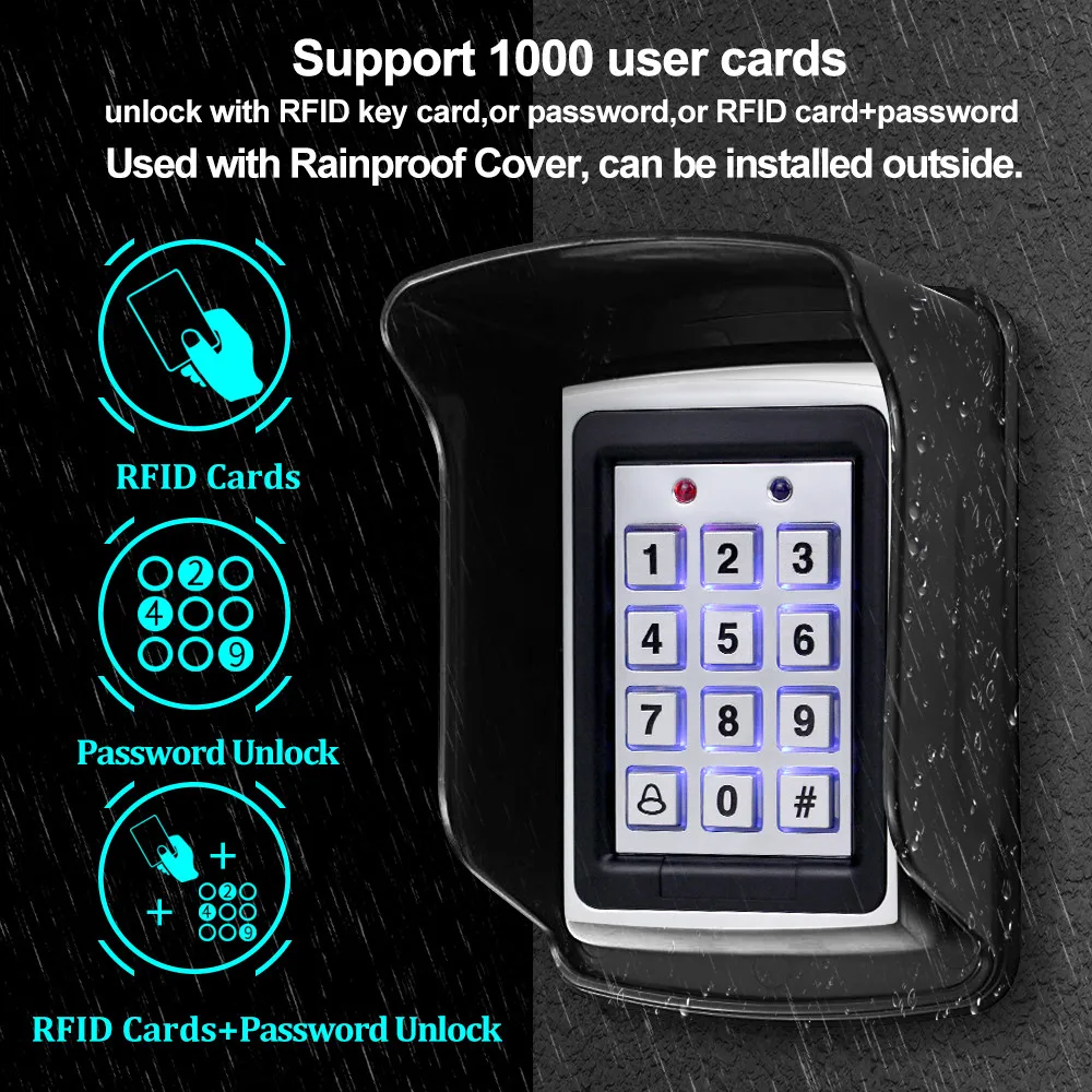 Система контроля доступа с RFID 12 в пост. Тока 125 кГц|Наборы для управления доступом|