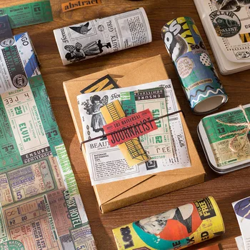 

1 Roll Vintage Washi Tape Retro Memories American Style Masking Tape Diary Journal Decoration Scrapbooking Wide Washi Tape