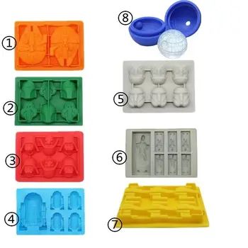 

Star Wars Ice Tray Silicone Mold Ice Cube Tray Death Star Darth Vader R2D2 Hans Solo Falco Makers Chocolate Fondant Mould