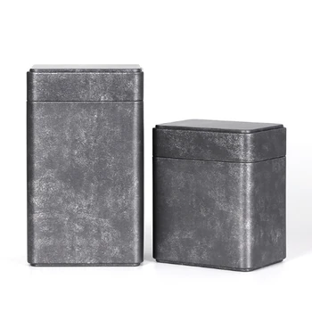 

Star Packaging Food Grade Tin Can Black Metal Square Boxes Aluminum Tea Tin Box