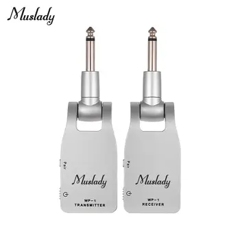 

Muslady 2.4G Wireless Guitar System Transmitter & Receiver Built-in Rechargeable Lithium Battery 30M Transmission Range