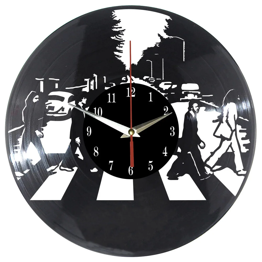 Vinyl Record Wall Clock Vintage LED Vinyl Clock Kitten Art Silent Creative Simple Modern Design Decor Clock 3D Watche Clock Wall 