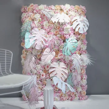 

Artificial flower wall background wall fake flower artificial plant wall wedding artificial plant wall custom hotel photography
