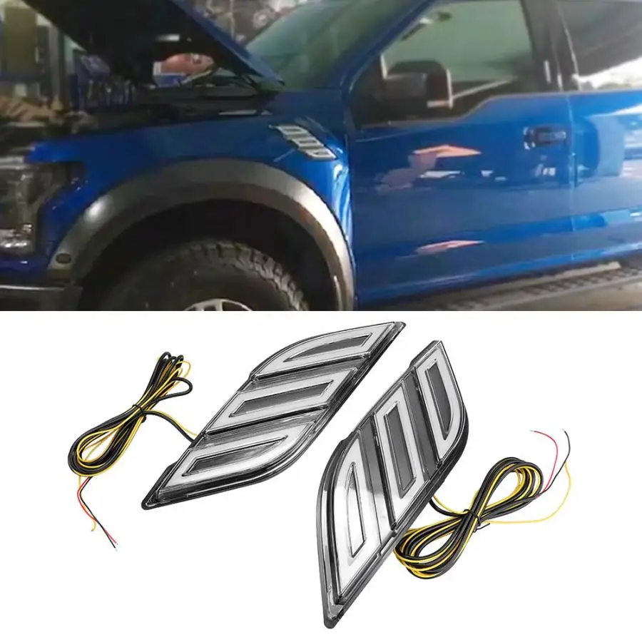 2 шт. Автомобильная фара крыла двойной цвет светодиодный боковая лампа подходит для Ford F150