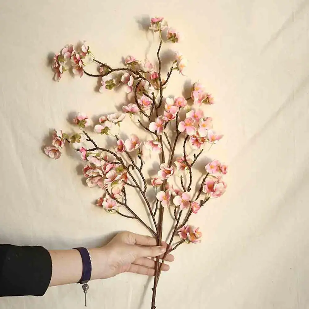 

97CM Artificial Cherry Spring Plum Peach Blossom Branch Silk Flower Tree Decor CD