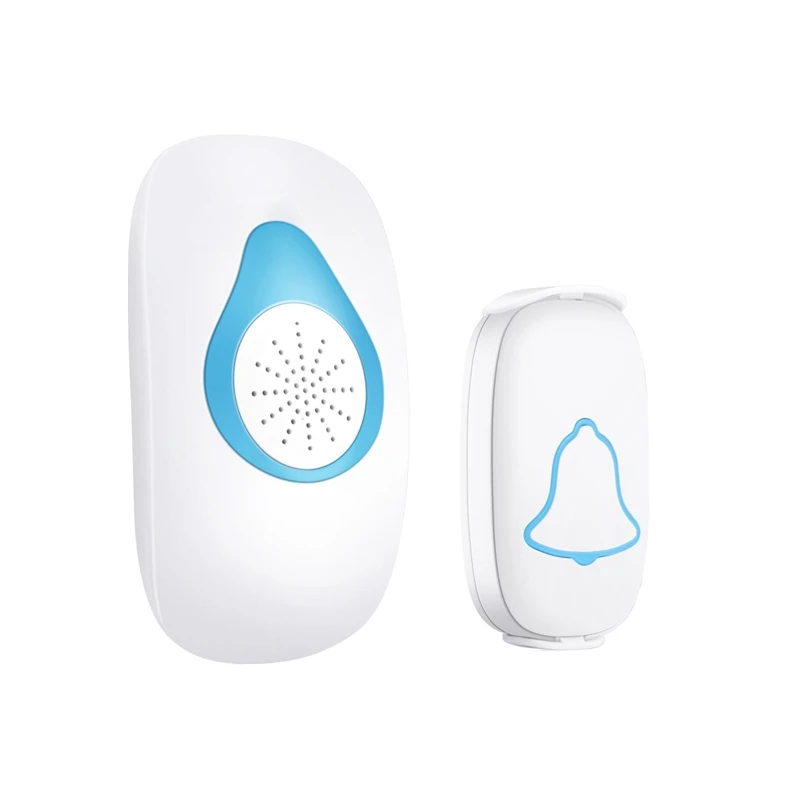 

AMS-Waterproof Wireless Home Doorbell Smart Remote 300M Led Light Battery Button Calling Doorbell 36 Chime 4 Volume(Eu Plug)