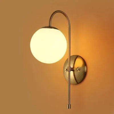 

Nordic Modern LED Wall Lamp Glass Ball Bathroom Mirror Beside American Retro Wall Light Sconce Wandlamp Aplique Murale