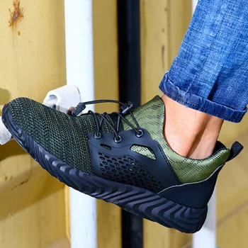 

2020 Men's Steel Toe Anti Smashing Safety Protective Shoes Safety Work Sneakers Anti Smashing Safety Protective Shoes
