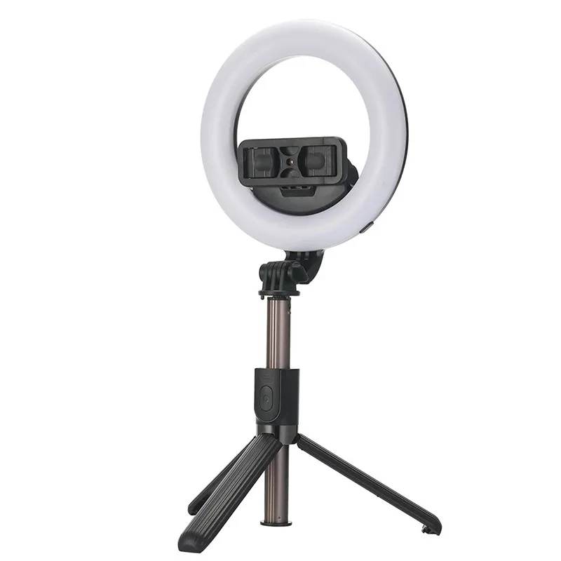 

Wireless Bluetooth Selfie Stick Foldable Handheld Remote Shutter Tripod with 5-inch LED Ring Light for Live Stream