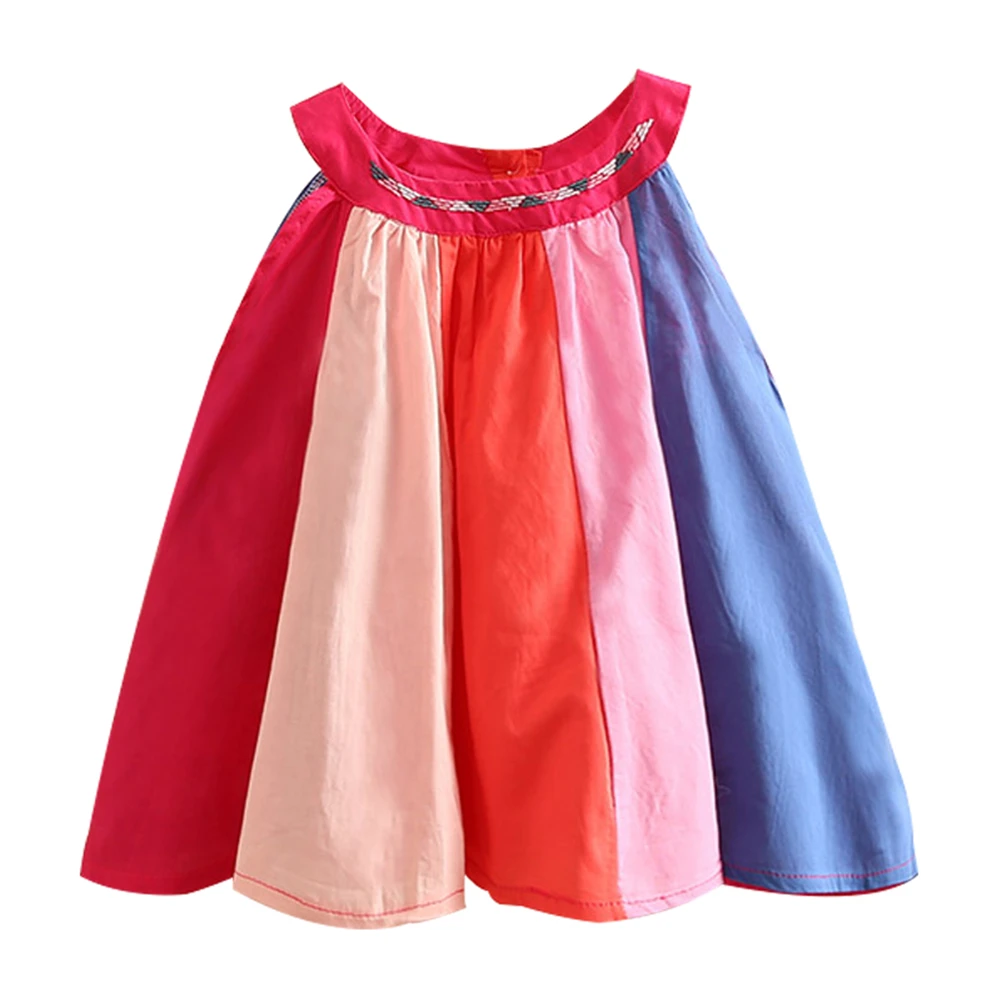 

Mudkingdom Baby Rainbow Sling Contrast Dress for Autumn