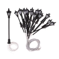 20 Pieces 1:150 Model Railway Train Lamp Post Miniature Garden Landscape Street Lights HO OO Scale LEDs Single Head Decoration 1