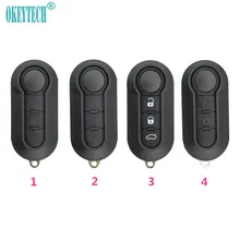 OkeyTech 3 ボタンフリップ折りたたみ車のキーシェルフィアット 500 プント Ducato Stilo パンダリモート自動キーパッドケースカバー Fob SIP22(China)
