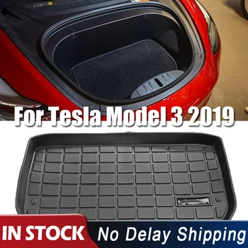 

For Tesla Model 3 2019 TPE Material Before Front Rear Cargo Tray Trunk Floor Mat Black Rubber Waterproof Mats Auto Accessories