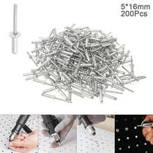 200 шт M5x16mm алюминиевый заклёпный пистолет ядро потянув клепки разрыв оправки для ногтей с мушроновой головкой и полированной хромированной поверхностью
