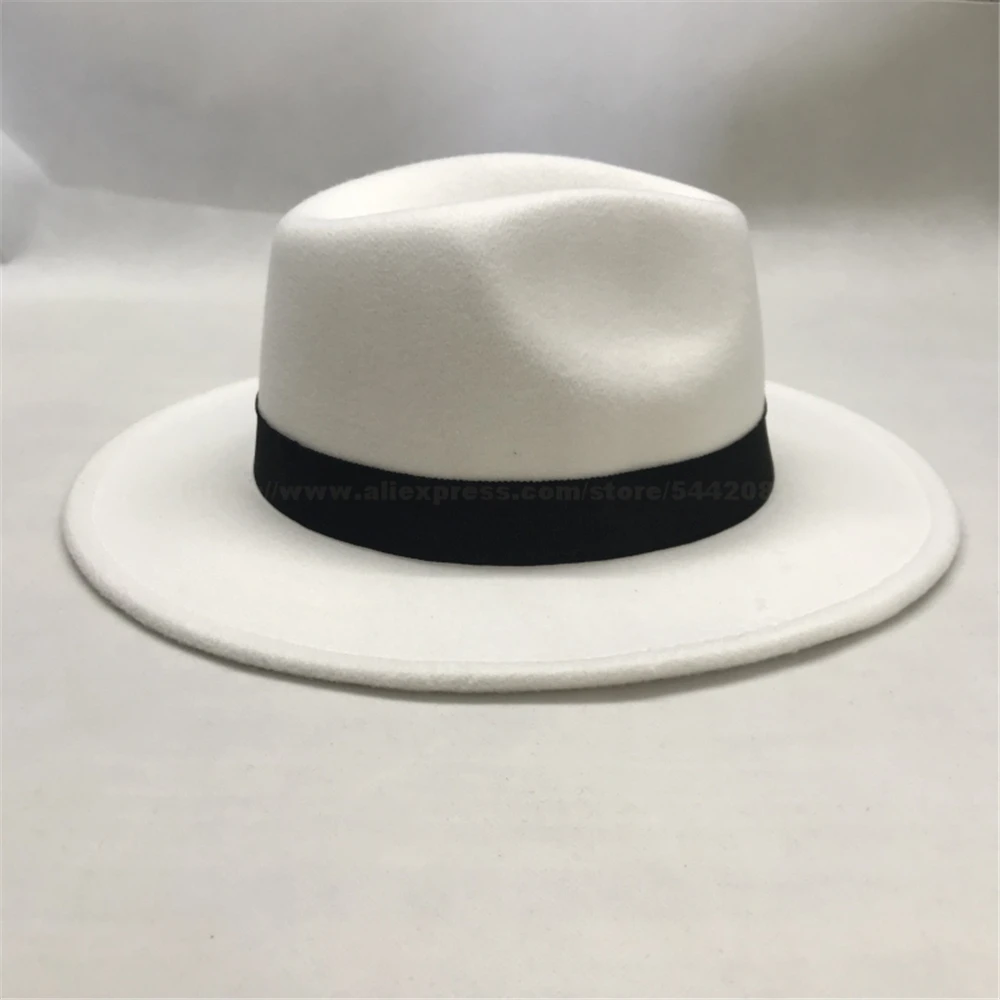 MJ Майкл Джексон шляпы для косплея Cos аксессуары для взрослых гладкие Criminal Dangerous Fedora шерстяная шляпа Белая#03FZGSD0211