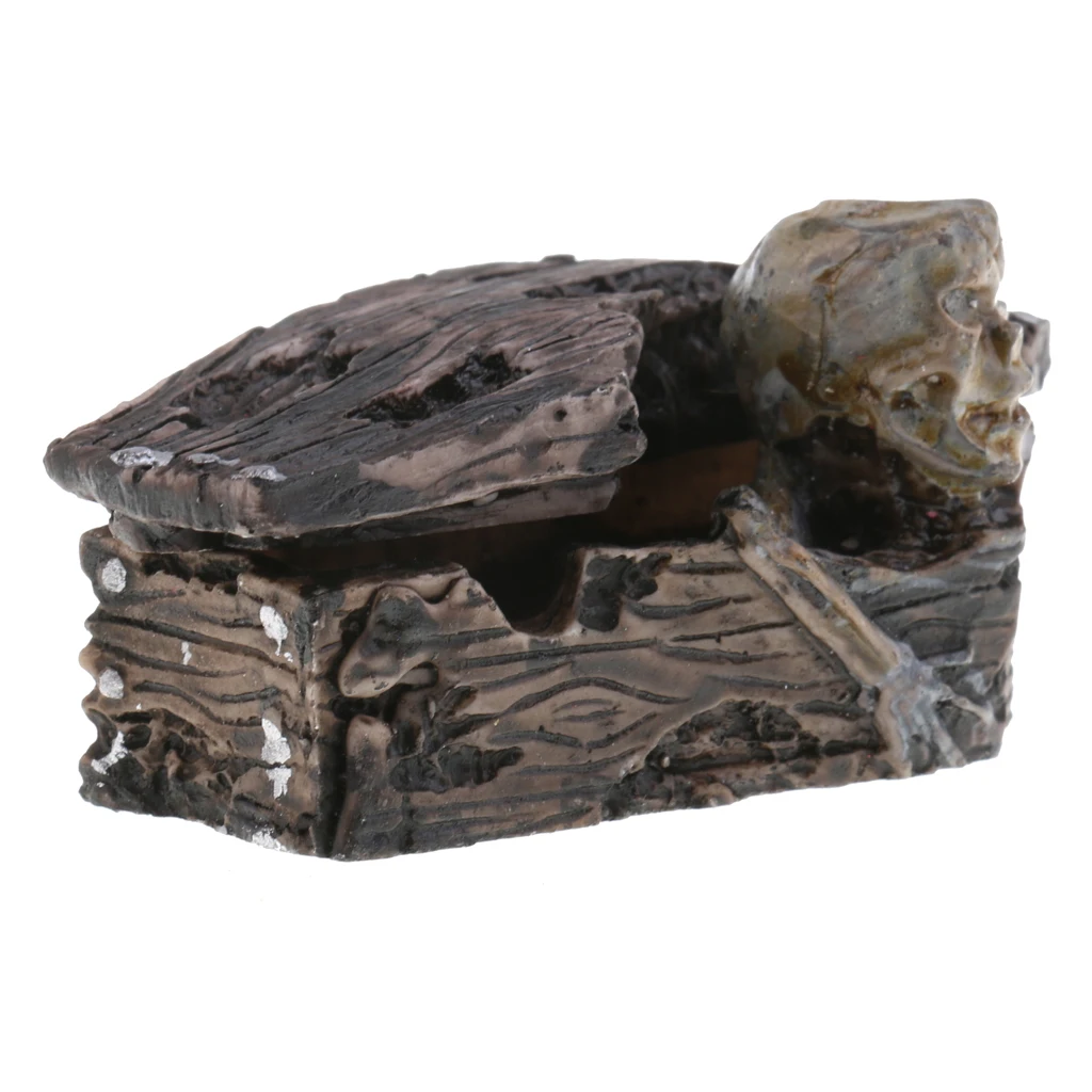 Resin Action Figure Zombie in Coffin Handmade Crafts for Home Office Decor