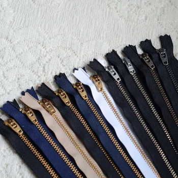 

100pcs/lot Ykk Metal Zipper 3# 4# Vintage Close End Pants Jeans Black White Navy White Tailor Sewing Accessories Wholesale