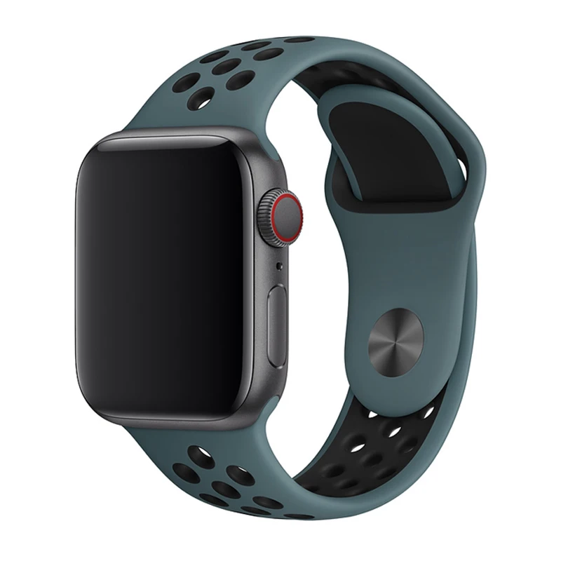 Силиконовый ремешок для apple watch 42 мм 38 мм correa iwatch 5 4 3 44 мм 40 мм спортивный браслет pulseira apple watch 5 4 аксессуары - Цвет ремешка: Celestial Teal Black